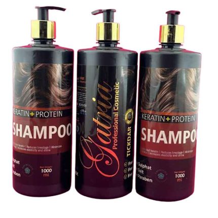 خرید شامپو سر پمپی بدون سولفات کراتین و پروتئین گاتریا 1000ml