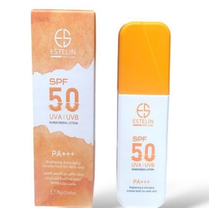 لوسیون ضد آفتاب پمپی بی رنگ استلین spf50 وزن 75 گرم